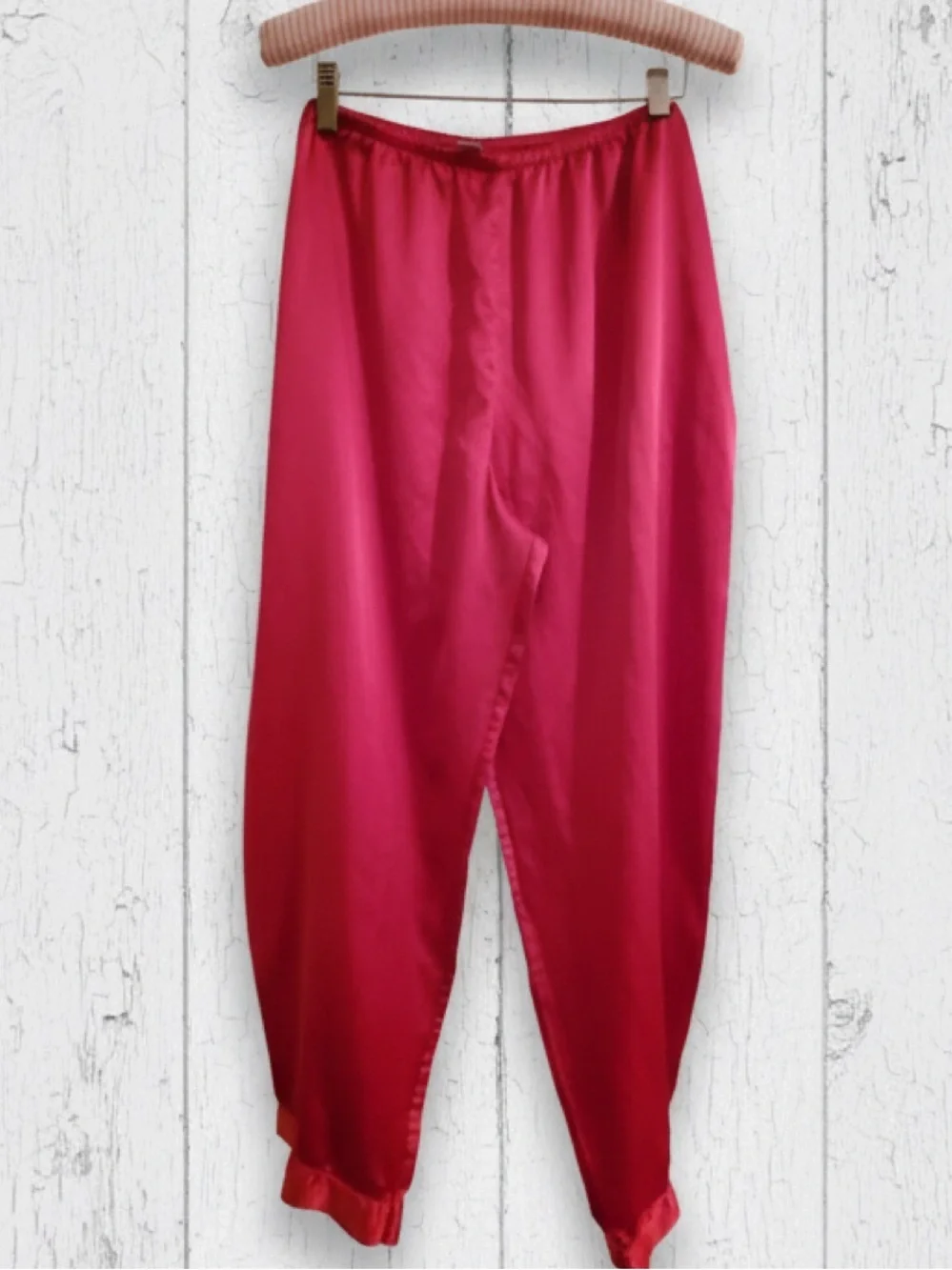 Vintage Victoria's Secret Red Satin Pajamas 2 piece set